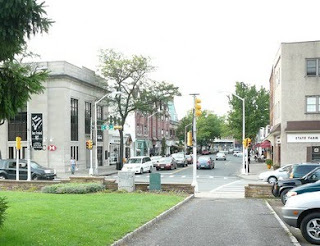 View down Elm Street from Westfield NJ train station