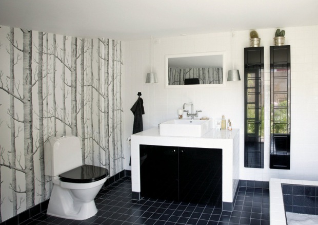 Todas Decoracion De La Casa: Baño de lujo en blanco y negro con tina grande