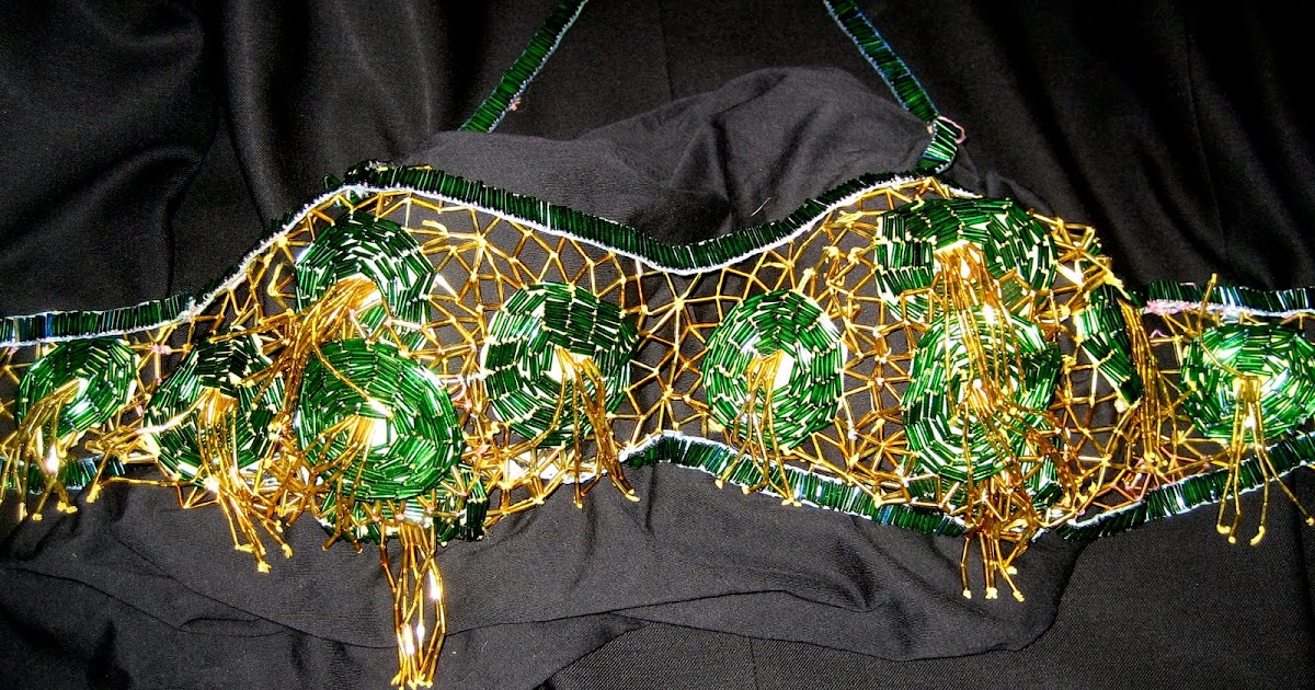 Stunning custom Belly dance bra with vintage Assuit and quality