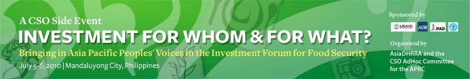 CSO Side Event of the Investment Forum for Food Security in Asia and the Pacific