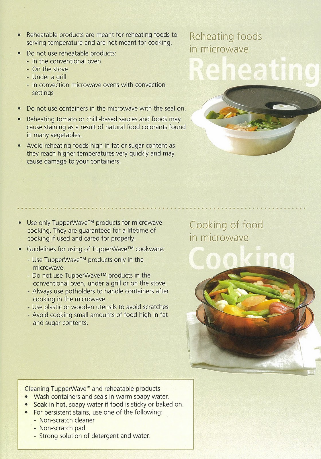 Tupperware Collections Tupperware Use and Care