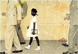 Picture of Ruby Bridges being escorted to school Picture of Ruby Bridges being escorted to school
