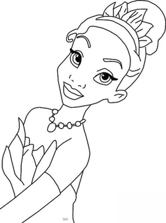 disney princess and frog coloring pages. Disney Princess Tiana and The