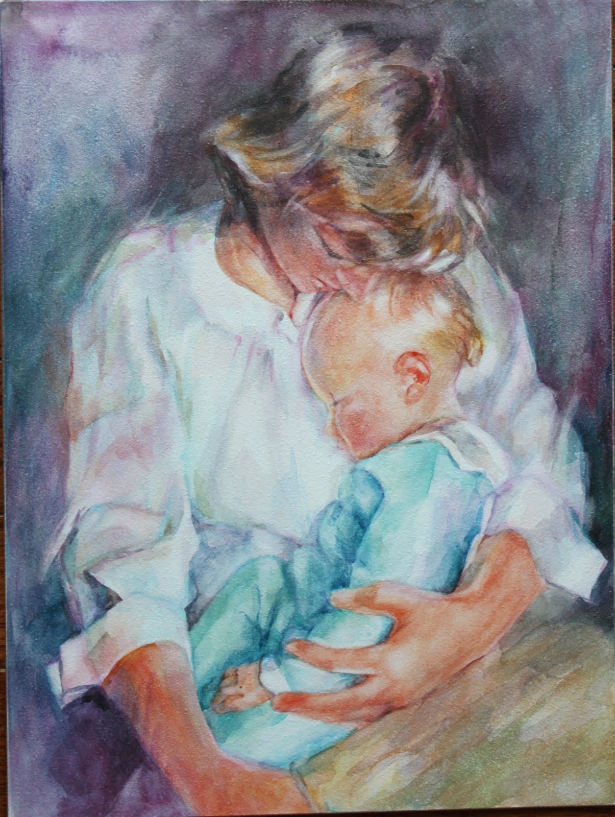 Figures My Art And My Life Custom Watercolor Portrait Of Mother