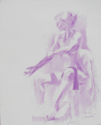 New Figure Drawing in Pastel...Nude Model Removing Long Gloves New Figure Drawing in Pastel...Nude Model Removing Long Gloves