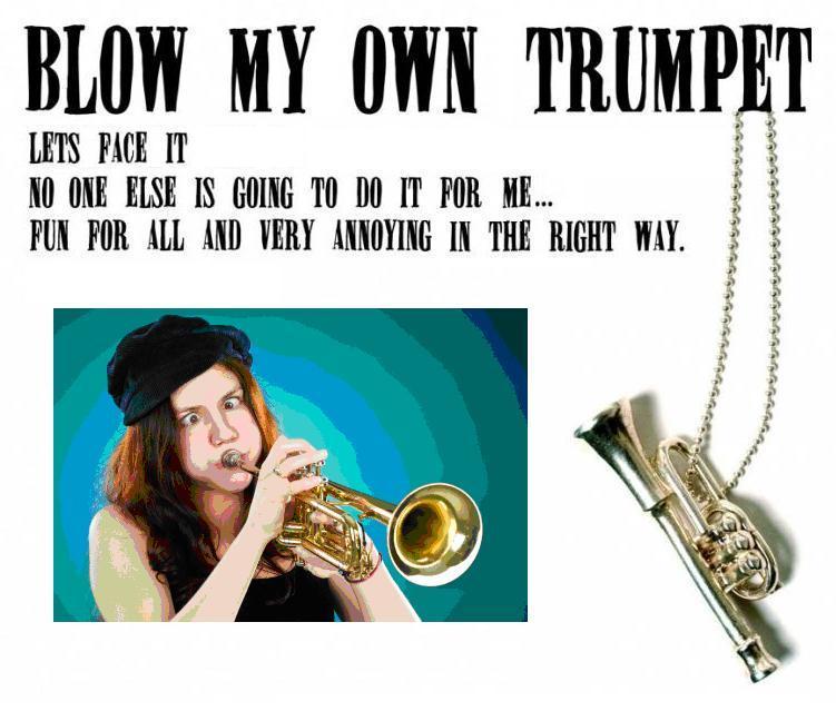 Image result for blowing his own trumpet