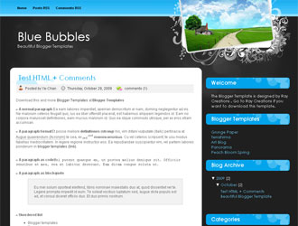 Blue Bubbles Blogger Template