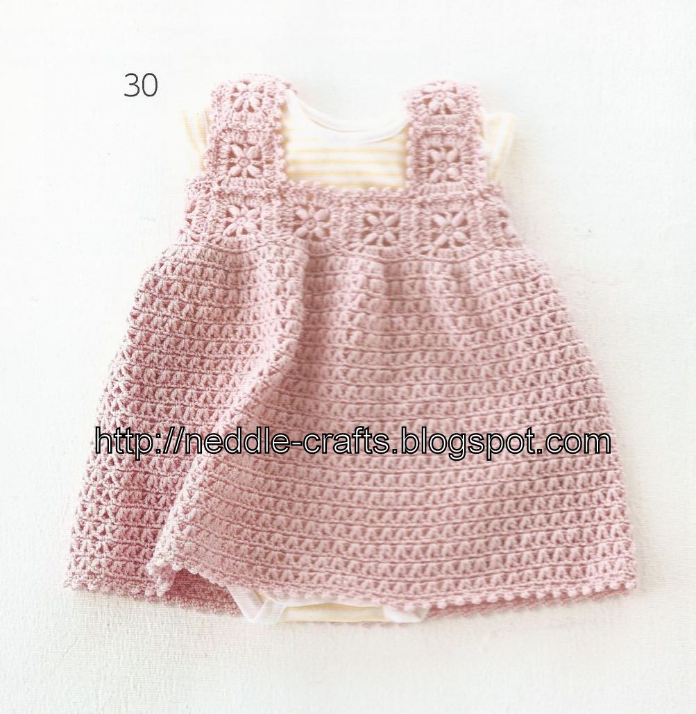 فستان طفلة بالكروشية مع الباترون Pink+baby+053