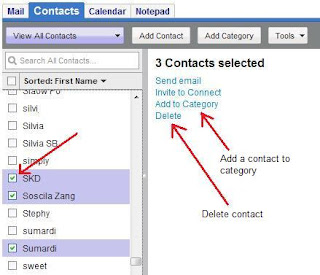 How to add contact to a category