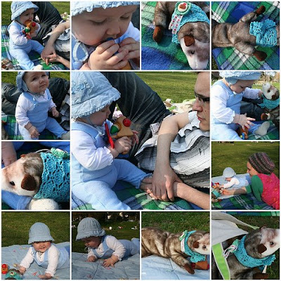 Finjas erstes Picknick. Später wird sie sagen können: Und das Wiesel, das war dabei!