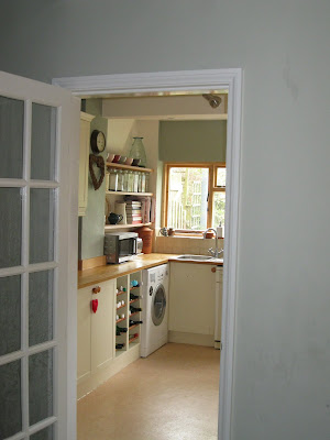 Modern Country Kitchen Farrow and Ball Blue Gray Earthborn Gregory's Den