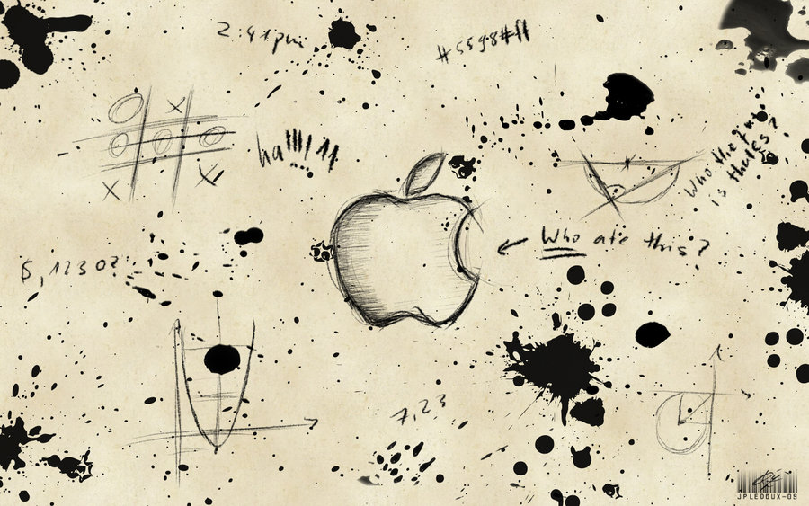 sketch who ate this apple wallpaper