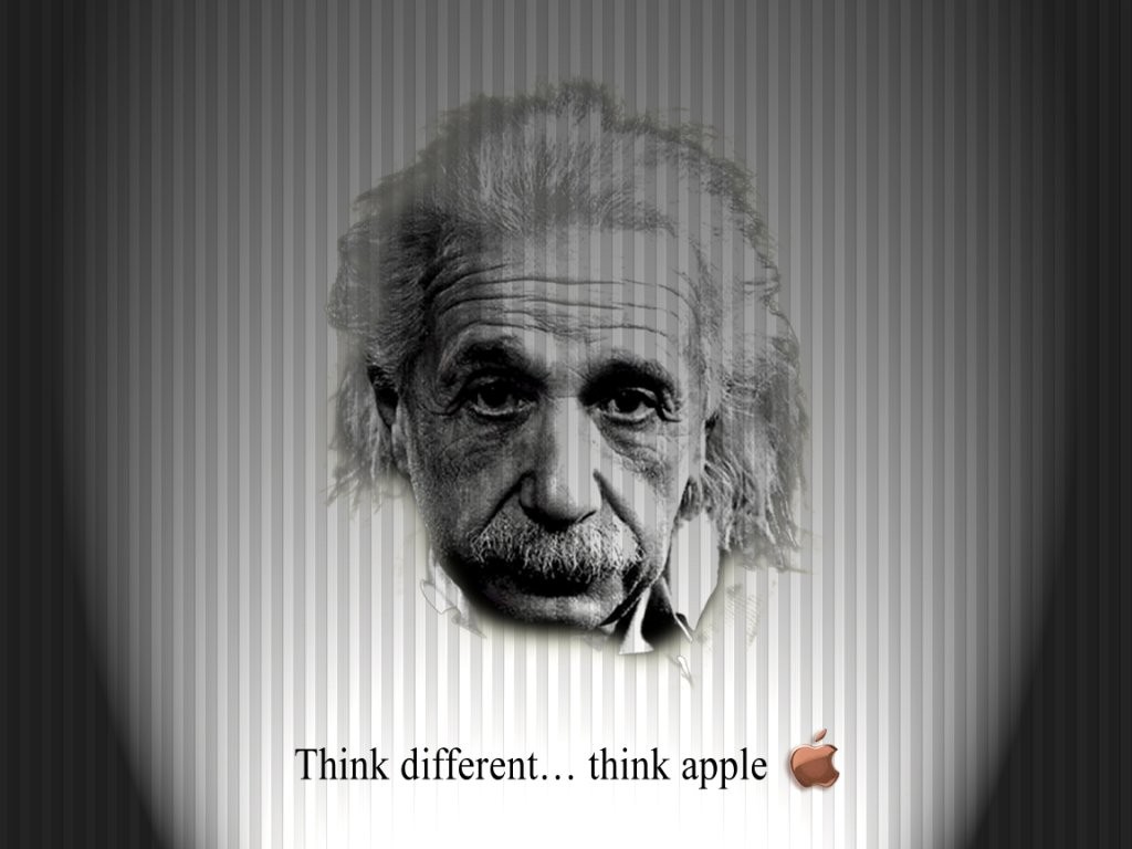 black  and white Einstein apple wallpaper