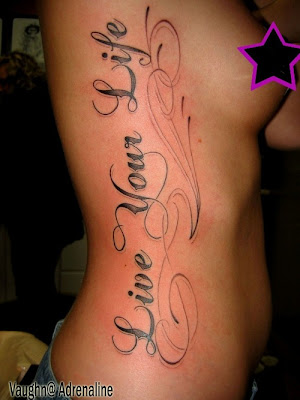 meaning (honoring family member, life-changing event, etc), all tattoos tattoos design-Lettering Tattoo (Live your life)