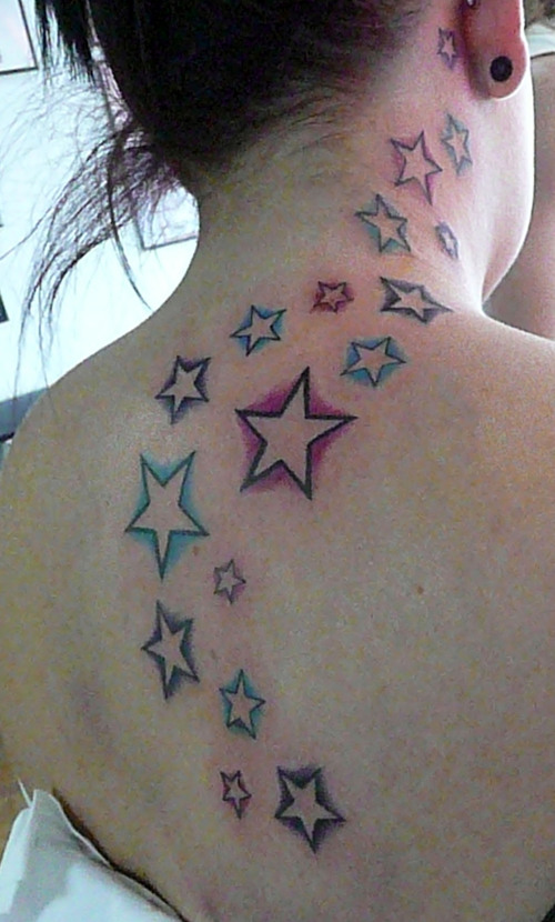 tattoos of stars on neck. Made with the Back Tattoo scene (insert your. Nautical Star Tattoos image