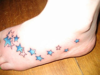 Tattoo Design Stars In Foot