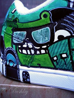 custom green monster shoes by dushky
