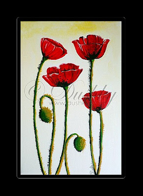 Poppy flowers paintings by Dushky