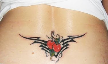 lower back cherry tattoo design