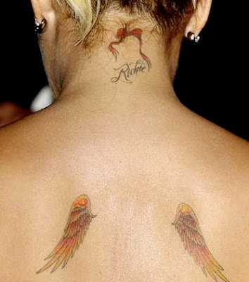 hollywood artist tattoos nicole richie shooting star tattoo