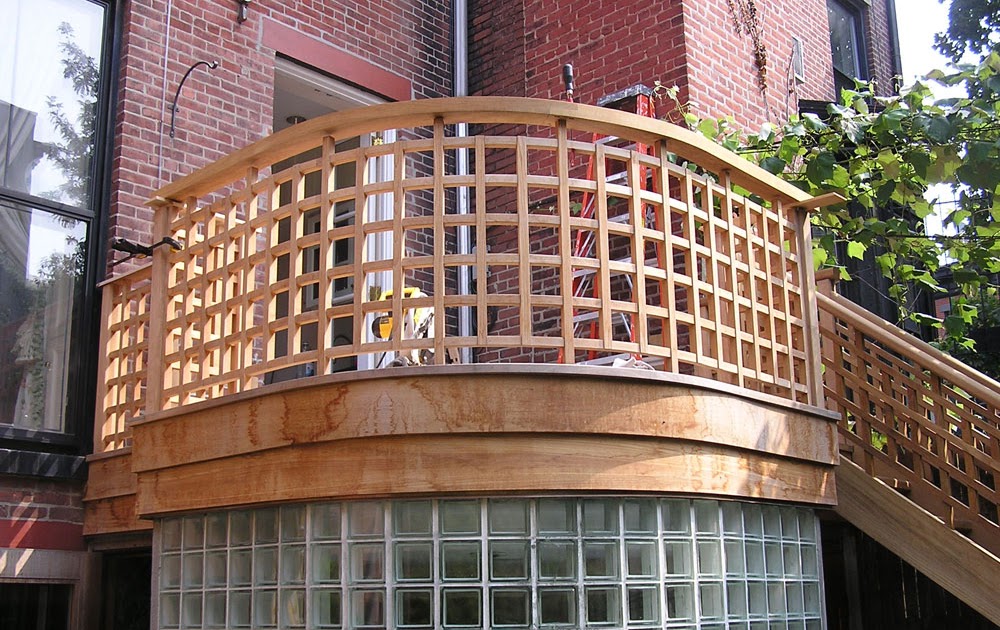 City Beautiful Carpentry Custom Lattice Teak Railing, Deck, and Staircase