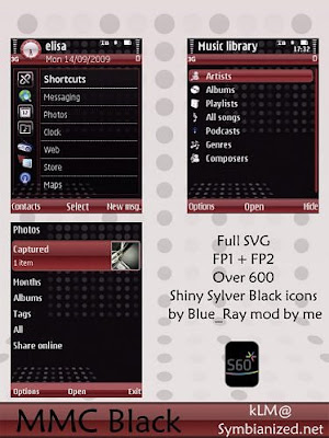 MMC Black Symbian Theme For Nokia Nseries Eseries Phones