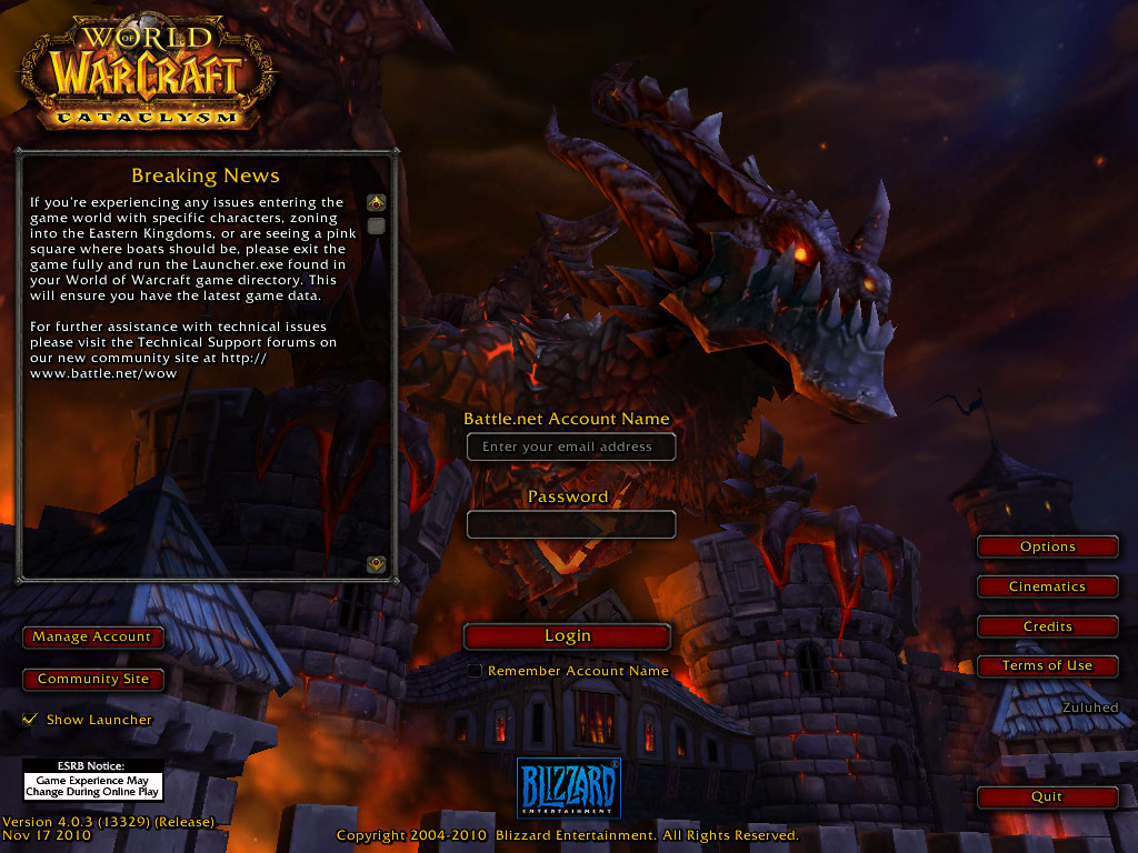 Shadows Wow Guide: World of Warcraft Cataclysm Login & Art