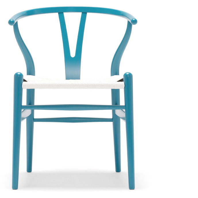 Blue Wishbone Chair