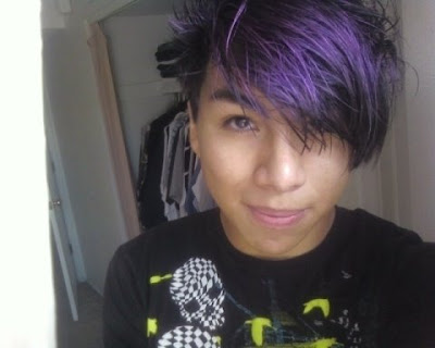 Emo guys purple hairstyle dye some color on your hair will look more Emo guys purple hairstyle dye some color on your hair will look more