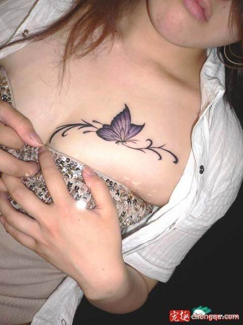 Butterfly Tattoo In Girl