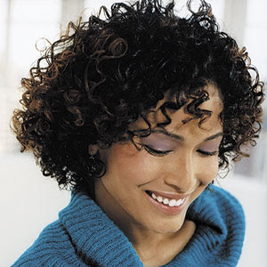 black curly hairstyle for women