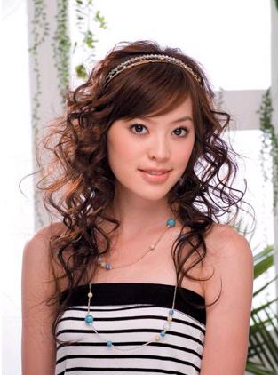 hairstyles with side swept bangs. headband.side swept bangs