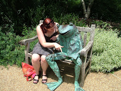 Me, pretending to read to a frog, in Hotlanta