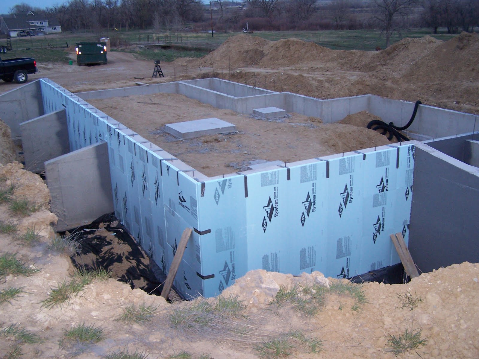 Home Construction Perimeter drain, damproofing, and