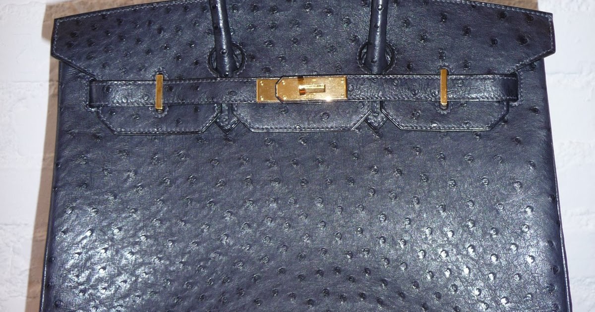 Hermes Birkin Bag 30cm Beautiful Ostrich Blue Indigo Palladium Hardware