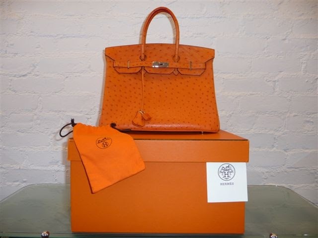 orange ostrich birkin