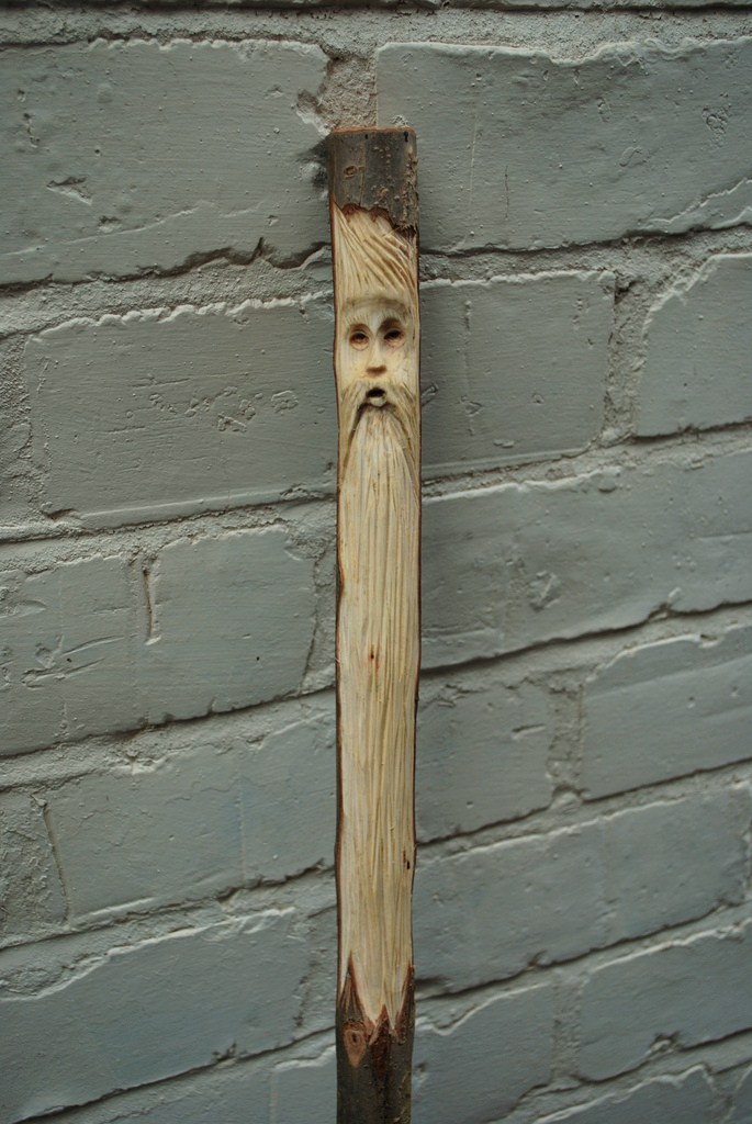 Simon Hill Green Wood Carving Wonky Ash Wood Spirit Staff