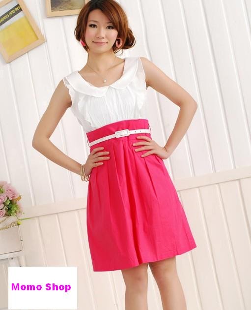 Japanese / Korean Dresses Belted Embellished High Waist Dress