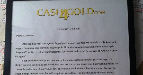 cash for gold making money online blog funny cash4gold letter