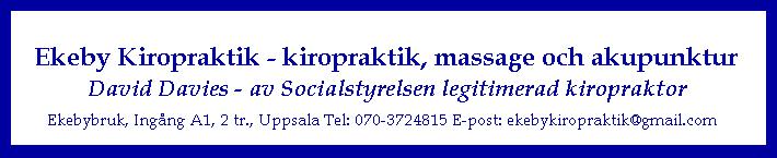 Ekeby Kiropraktik Uppsala - kiropraktik, massage och akupunktur