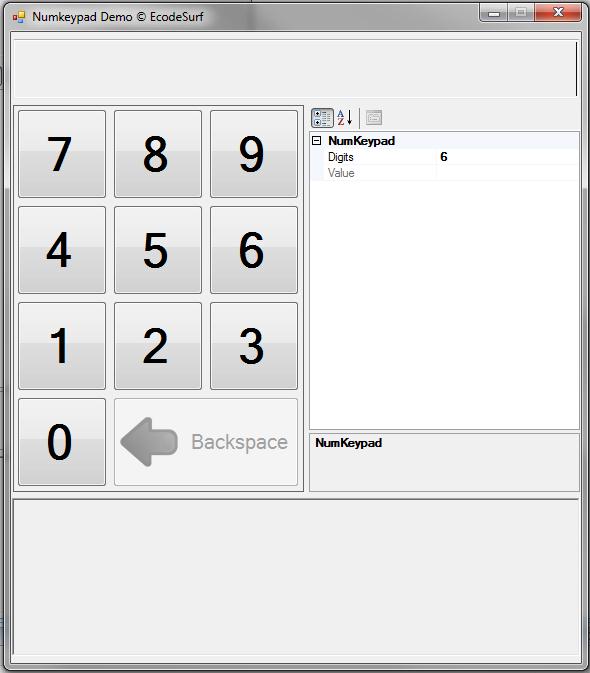 Ecode Surf Freelancer Numeric Keypad Custom User Control