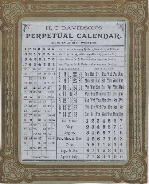 A beautiful form of H C 's calendar