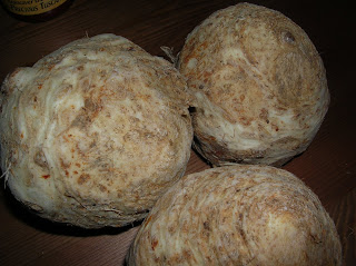 Celery root (also called celeriac), a brown, knobby member of the root vegetable family