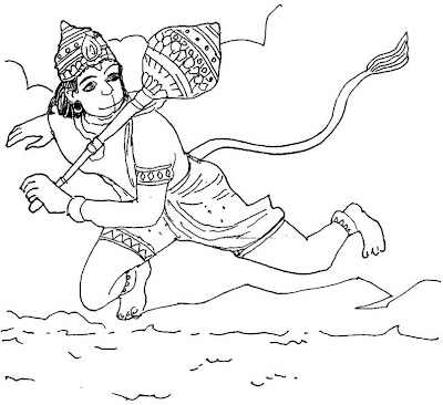 Colouring - Anjaneya Swamy Images for Painting | Hindu Devotional Blog