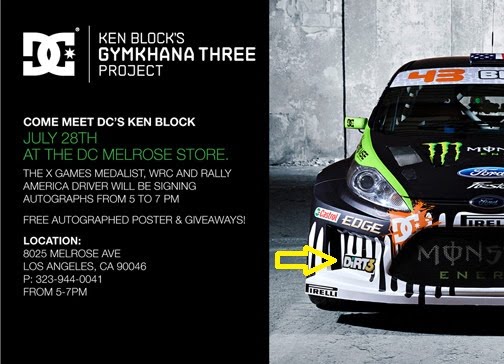  find the logo on a visual overview of the car rally driver Ken Block