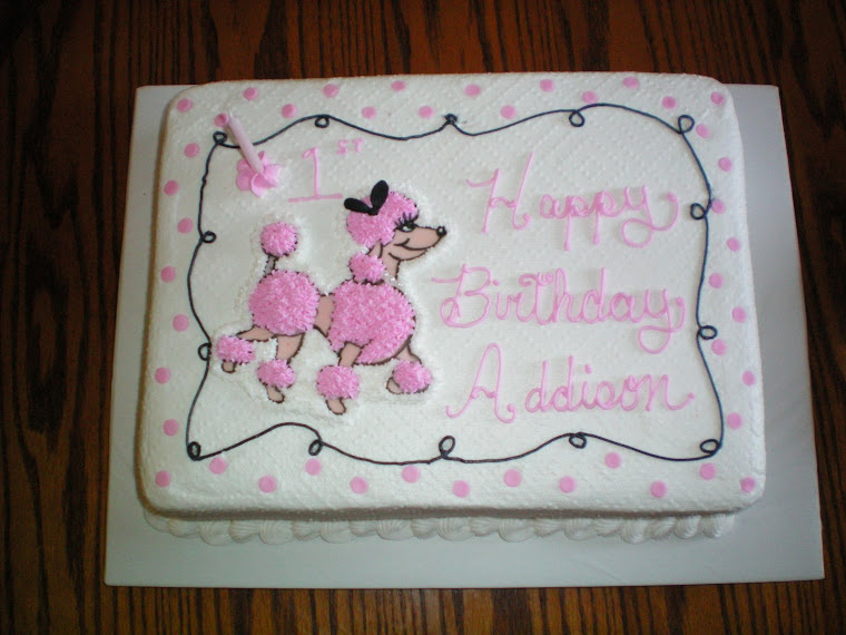 Pink Poodles 1st Birthday Cake for Addison