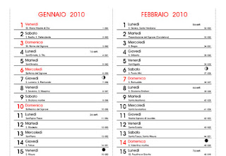 Calendario 2010 con i santi