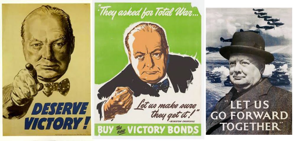 Churchill Deserve Victory Vintage political poster reproduction. 