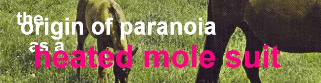 the origin of paranoia as a heated mole suit