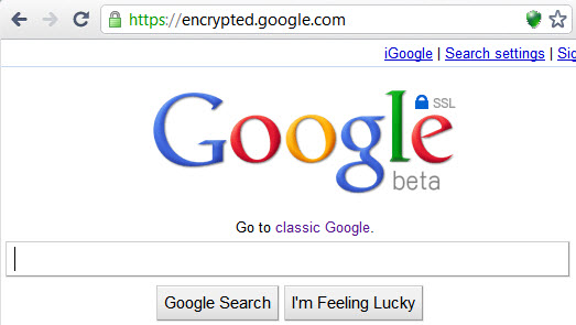 Google Encrypted Search Engine Chrome